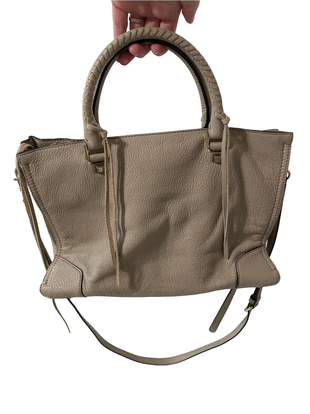Rebecca Minkoff Khaki Leather Regan Satchel Crossbody Bag